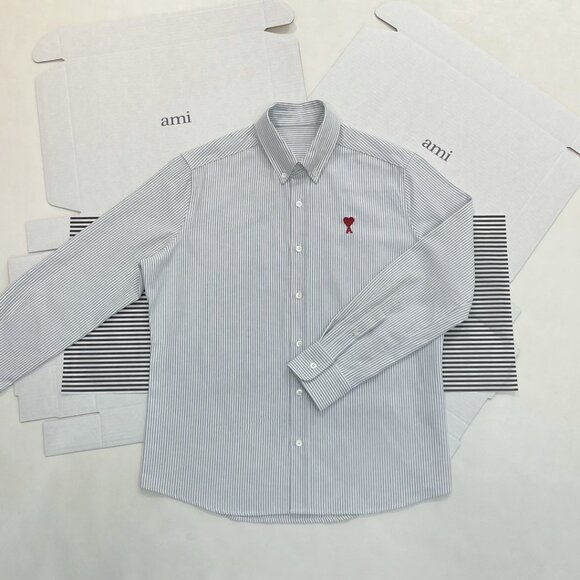 Ami Striped Button-Down Shirt Unisex - Picture 1 of 7